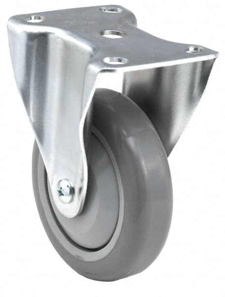 E.R. Wagner - 5" Diam x 1-1/4" Wide x 6-5/16" OAH Top Plate Mount Rigid Caster - Best Tool & Supply