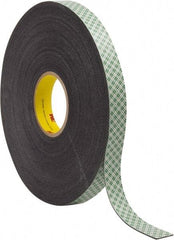 3M - 1" x 36 Yd Acrylic Adhesive Double Sided Tape - 1/16" Thick, Black, Urethane Foam Liner, Continuous Roll, Series 4056 - Best Tool & Supply