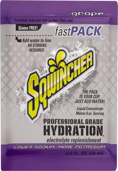 Sqwincher - 0.6 oz Pack Grape Activity Drink - Liquid Concentrate, Yields 6 oz - Best Tool & Supply