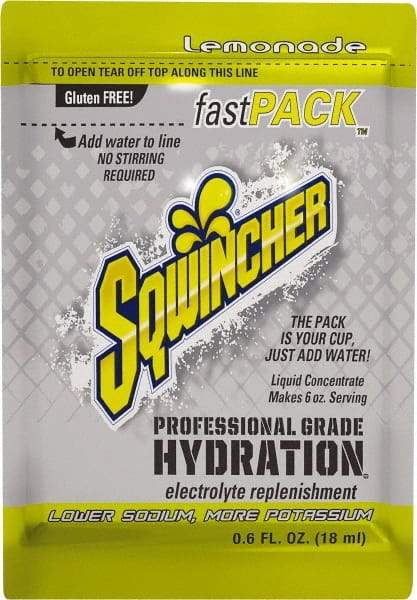 Sqwincher - 0.6 oz Pack Lemonade Activity Drink - Liquid Concentrate, Yields 6 oz - Best Tool & Supply