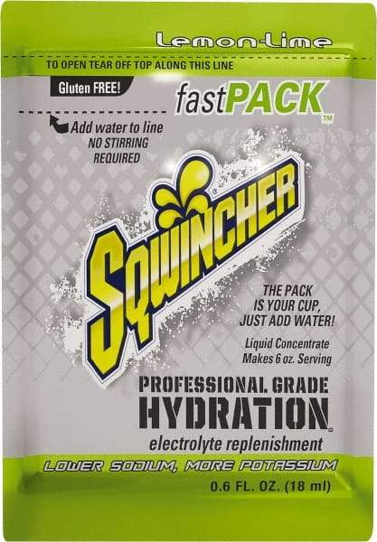 Sqwincher - 0.6 oz Pack Lemon-Lime Activity Drink - Liquid Concentrate, Yields 6 oz - Best Tool & Supply