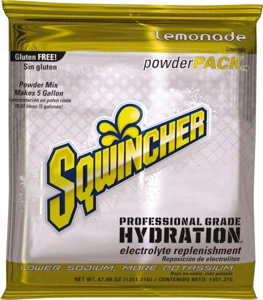 Sqwincher - 47.66 oz Pack Lemonade Activity Drink - Powdered, Yields 5 Gal - Best Tool & Supply