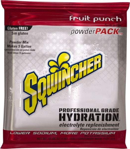 Sqwincher - 47.66 oz Pack Fruit Punch Activity Drink - Powdered, Yields 5 Gal - Best Tool & Supply