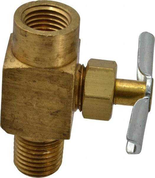 Eaton - 150 Max psi, 1/4" Pipe, Brass, Inline Instrumentation Needle Valve - FNPT x MNPT End Connections - Best Tool & Supply