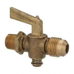 Eaton - 3/8" Tube, Steel Straightway Drain Cock & Shutoff Valve - 1/4 Thread, 30 Max psi - Best Tool & Supply