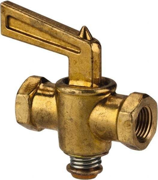 Eaton - Steel Female Pipe Drain Cock & Shutoff Valve - 1/8 Thread, 30 Max psi - Best Tool & Supply