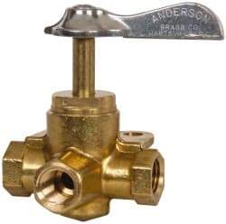 Eaton - Steel 3 Way Shutoff Drain Cock & Shutoff Valve - 1/4 Thread, 30 Max psi - Best Tool & Supply