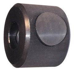 Morton Machine Works - 5/8-11" UNC Thread, Black Oxide Finish, Steel Round Knurled Push Button Thumb Nut - 1-1/8" Overall Height, 1-1/2" Head Diam - Best Tool & Supply