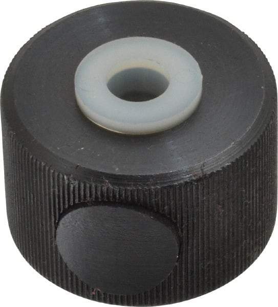 Morton Machine Works - 3/8-16" UNC Thread, Black Oxide Finish, Steel Round Knurled Push Button Thumb Nut - 3/4" Overall Height, 1-1/8" Head Diam - Best Tool & Supply