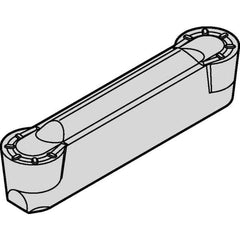 Kennametal - 4A4R-P GMN Grade KCP25, 4.05mm Cutting Width Carbide Grooving Insert - 3.45mm Max Depth of Cut, Neutral, 0.0797" Corner Radius, TiN Finish - Best Tool & Supply