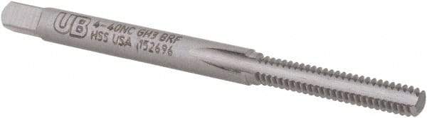 Union Butterfield - #4-40 UNC 2B/3B H3 Thread Limit Bottoming Thread Forming Tap - High Speed Steel, Bright Finish, 1-7/8" OAL, 9/16" Thread Length, Right Hand Thread, Series 3300 - Best Tool & Supply