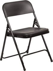 NPS - 18-3/4" Wide x 20-3/4" Deep x 29-3/4" High, Steel Folding Chair with Plastic Seat & Back - Black with Black Frame - Best Tool & Supply