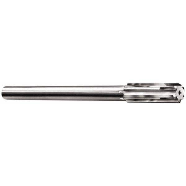 Chucking Reamer: 0.644″ Dia, 9″ OAL, 2-1/4″ Flute Length, Straight Shank, Solid Carbide 6 Flute, RH