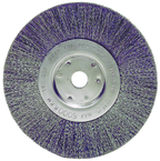 7" - Diameter Medium Face Bench Grinder Wheel; .014" Crimped Steel Wire Fill; 5/8" Arbor Hole; Retail Pack - Best Tool & Supply