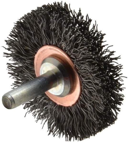 Anderson - 2" Brush Diam, Crimped, End Brush - 1/4" Diam Shank, 20,000 Max RPM - Best Tool & Supply