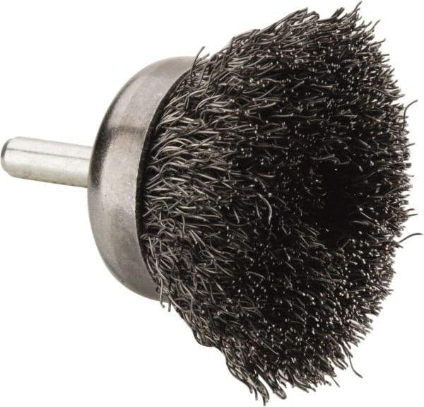 Anderson - 1-3/4" Brush Diam, Crimped, End Brush - 1/4" Diam Shank, 13,000 Max RPM - Best Tool & Supply