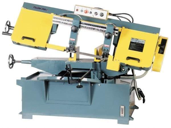 Enco - 10 x 16" Max Capacity, Manual Step Pulley Horizontal Bandsaw - 220/440 Volts, 2 hp, 3 Phase - Best Tool & Supply