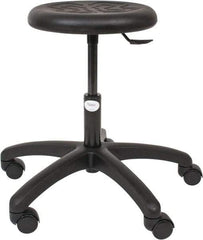 Made in USA - 15-1/2 to 20-1/2" High Utility Stool - Polyurethane Seat, Black - Best Tool & Supply