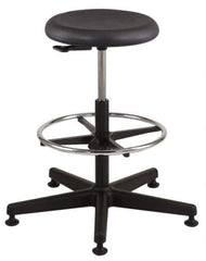 Bevco - 18-1/2 to 26" High Versa Backless Utility Stool with Black Nylon Base - Polyurethane Seat, Black, Mushroom Glides - Best Tool & Supply