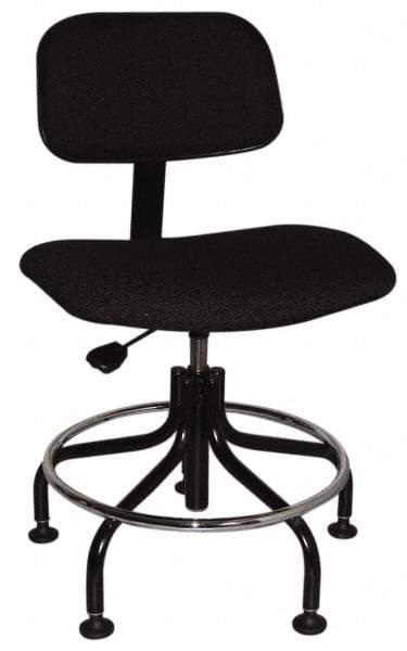 Bevco - Ergonomic Chair with Welded Footring - Cloth Seat, Black - Best Tool & Supply