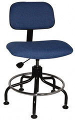 Bevco - Ergonomic Chair with Welded Footring - Cloth Seat, Royal Blue - Best Tool & Supply