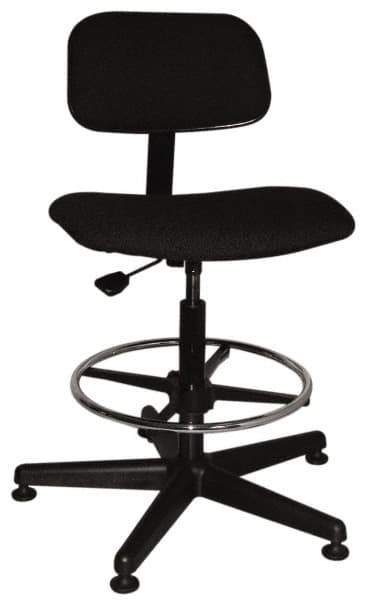 Bevco - Ergonomic Chair with Adjustable Footring - Cloth Seat, Black - Best Tool & Supply