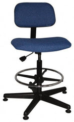 Bevco - Ergonomic Chair with Adjustable Footring - Cloth Seat, Royal Blue - Best Tool & Supply