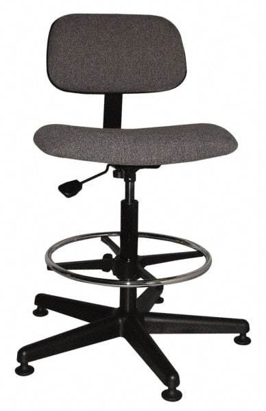 Bevco - Ergonomic Chair with Adjustable Footring - Cloth Seat, Gray - Best Tool & Supply