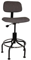 Bevco - Ergonomic Chair with Welded Footring - Cloth Seat, Gray - Best Tool & Supply