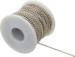 Made in USA - Number 3 Trade Size Brass Ball Chain - 0.095 Inch Ball Diameter, 12 Lbs. Tensile Strength, 100 Ft. Long , 94 Balls per Foot - Best Tool & Supply