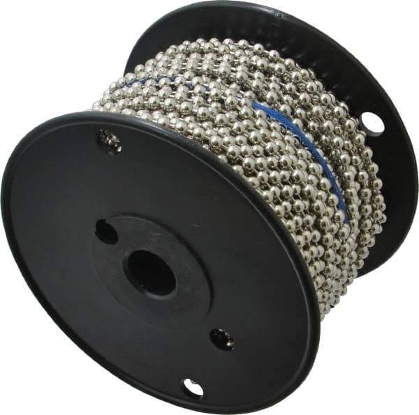 Made in USA - Number 10 Trade Size Steel Ball Chain - 0.178 Inch Ball Diameter, 45 Lbs. Tensile Strength, 100 Ft. Long , 48.5 Balls per Foot - Best Tool & Supply