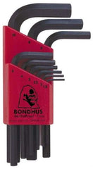 Bondhus - 9 Piece L-Key Hex Key Set - Hex Range 1.5 to 10mm - Best Tool & Supply