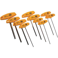 Wiha - 10 Piece, T-Handle Cushion Grip Hex Key Set - 3/32 to 3/8" Range, - Best Tool & Supply