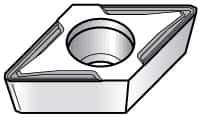 Kennametal - DCMT32.52 FW Grade KT315 Cermet Turning Insert - TiN/TiCN/TiN Finish, 55° Diamond, 3/8" Inscr Circle, 5/32" Thick, 1/32" Corner Radius - Best Tool & Supply