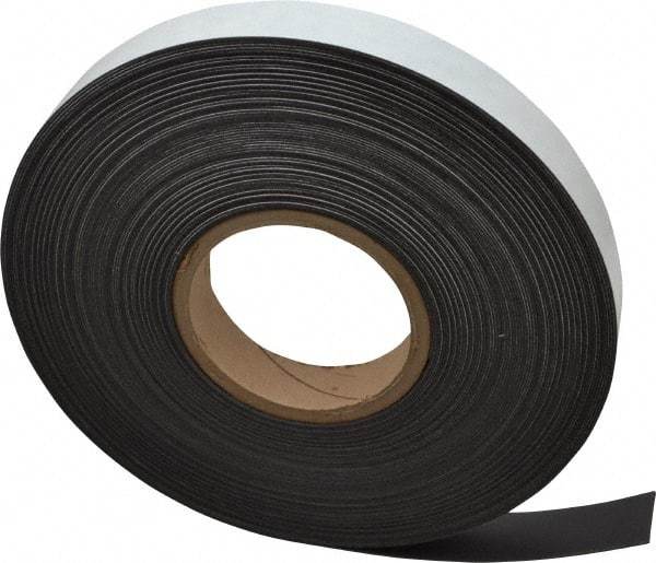 Mag-Mate - 100' Long x 1" Wide x 1/32" Thick Flexible Magnetic Strip - 8 Lb Max Pull Force, 4 Linear Ft/Lb Magnetic Pull Force, Adhesive Back - Best Tool & Supply