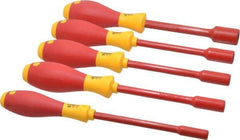 Wiha - 5 Piece 7/32 to 1/2" Insulated Nutdriver Set - Solid Shaft - Best Tool & Supply