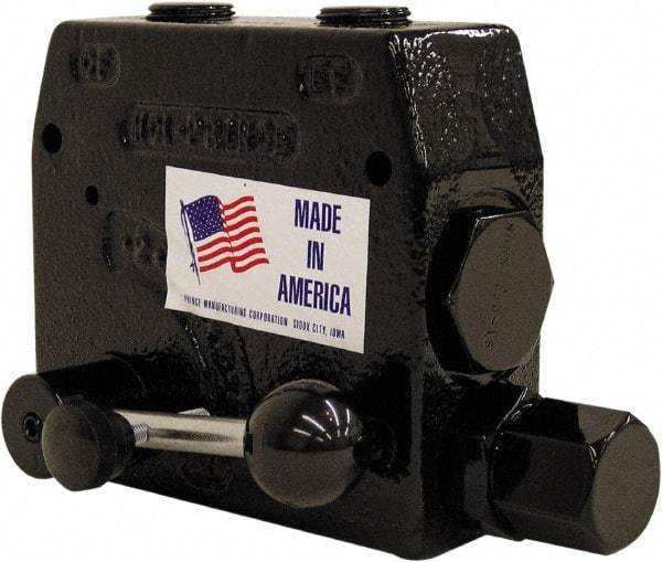 Prince - 30 GPM 1/2 Inlet Cast Iron Hydraulic Control Valve - 4-1/8" High x 4-5/8" Wide x 3-11/32" Long - Best Tool & Supply