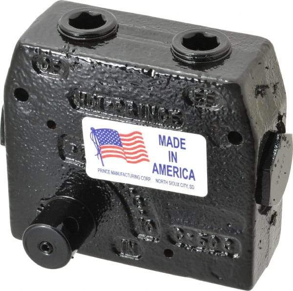 Prince - 30 GPM 1/2 Inlet Cast Iron Hydraulic Control Valve - 4-1/8" High x 4-5/8" Wide x 3-11/32" Long - Best Tool & Supply