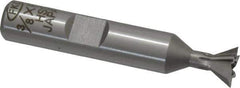 Interstate - 3/8" Diam x 3/16" Width of Cut, 60° Included Angle, High Speed Steel Dovetail Cutter - 3/8" Shank Diam, 2-1/8" Overall Length, Uncoated - Best Tool & Supply