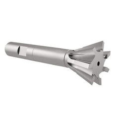 Interstate - 3/4" Diam x 5/16" Width of Cut, 60° Included Angle, High Speed Steel Dovetail Cutter - 3/8" Shank Diam, 2-1/8" Overall Length, Uncoated - Best Tool & Supply