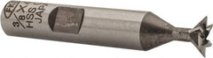 Interstate - 3/8" Diam x 3/16" Width of Cut, 45° Included Angle, Cobalt Dovetail Cutter - 3/8" Shank Diam, 1-15/16" Shank Length, 2-1/8" Overall Length - Best Tool & Supply