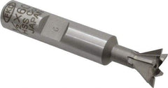 Interstate - 1/2" Diam x 7/32" Width of Cut, 60° Included Angle, Cobalt Dovetail Cutter - 3/8" Shank Diam, 2-1/8" Overall Length, Uncoated - Best Tool & Supply