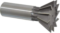 Interstate - 1-7/8" Diam x 13/16" Width of Cut, 60° Included Angle, Cobalt Dovetail Cutter - 7/8" Shank Diam, 3-1/4" Overall Length, Uncoated - Best Tool & Supply