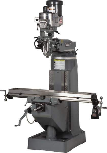 Bridgeport - 9" Table Width x 49" Table Length, Variable Speed Pulley Control, 3 Phase Knee Milling Machine - 2 hp - Best Tool & Supply