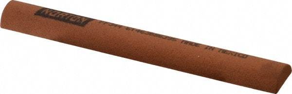 Norton - 4" Long x 1/2" Diam Aluminum Oxide Sharpening Stone - Half Round, Fine Grade - Best Tool & Supply