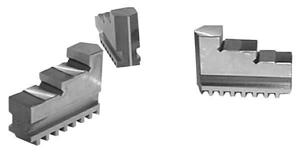 Buck Chuck Company - 8" Max Chuck Diam Compatibility, Steel Tongue & Groove Hard Lathe Top Jaws - 2" High - Best Tool & Supply