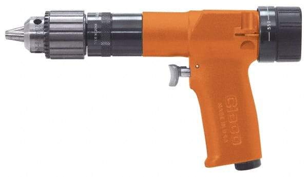 Cleco - 3/8" Keyed Chuck - Pistol Grip Handle, 1,250 RPM, 0.7 hp, 90 psi - Best Tool & Supply