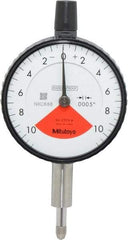 Mitutoyo - 0.02" Range, 10-0-10 Dial Reading, 0.0005" Graduation Dial Drop Indicator - 2-3/16" Dial, 0.028" Range per Revolution, 0.0005" Accuracy - Best Tool & Supply