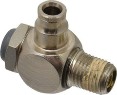 Norgren - 1/4" Tube Inlet x 1/4" NPT Outlet Tamper Resistant Flow Control Valve - 5 to 150 psi, Needle Valve & Brass Material - Best Tool & Supply