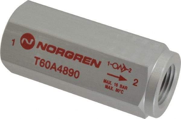 Norgren - 1/2" NPT Low Flow Air Fuse - 0 to 232 psi, Shutoff Valve & Aluminum Material - Best Tool & Supply